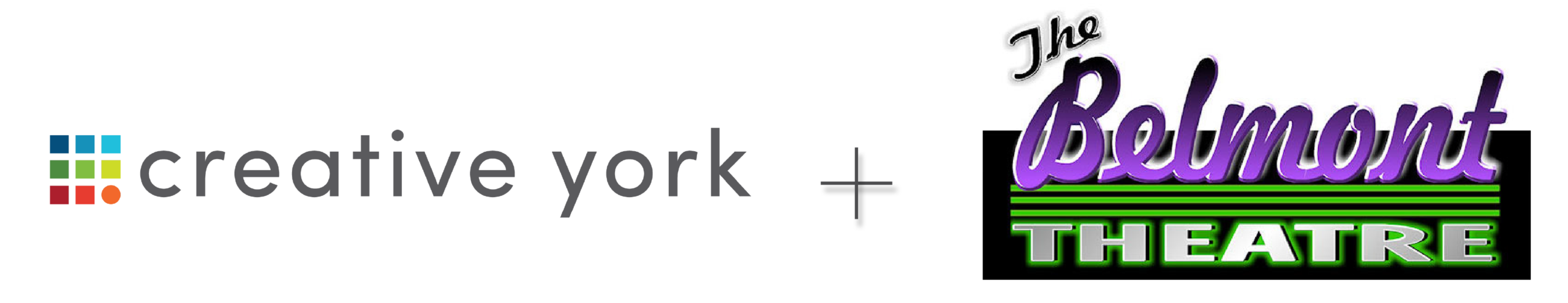 Image of the Creative York logo and The Belmont logo with a plus sign in between