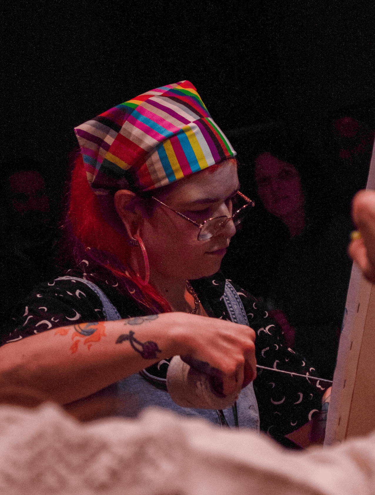 Artist getting ready to paint