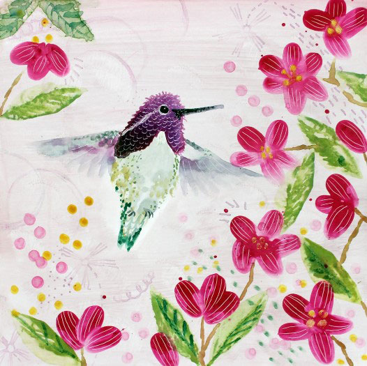 hummingbird painting by Nicole smeltzer