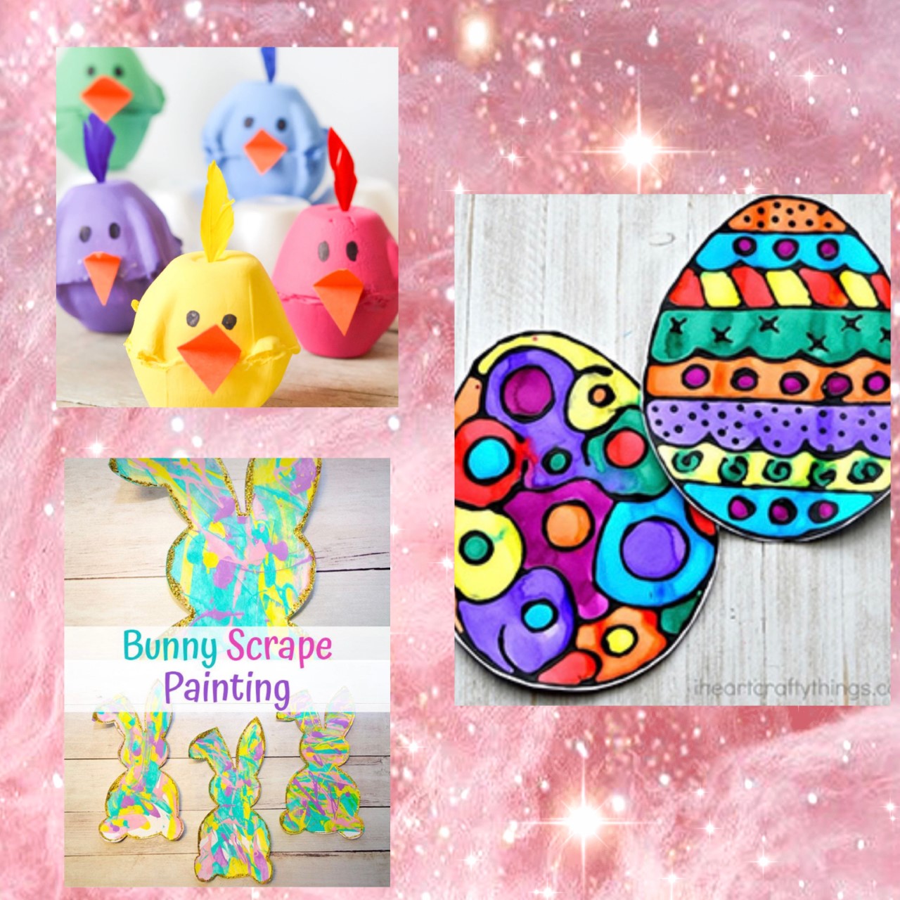 collage of easter crafts